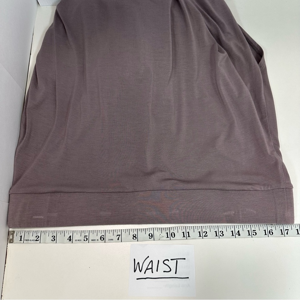 LOGO Maxi Skirt Sz L Asymmetrical Plum Stretch Waistband Tulip Hem Modal knit - Picture 10 of 12